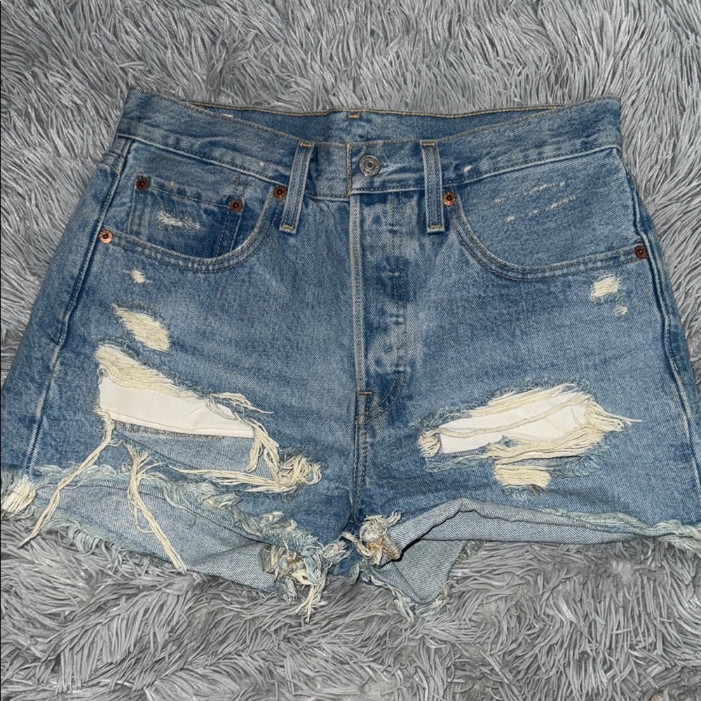 Levi Distressed Denim Shorts